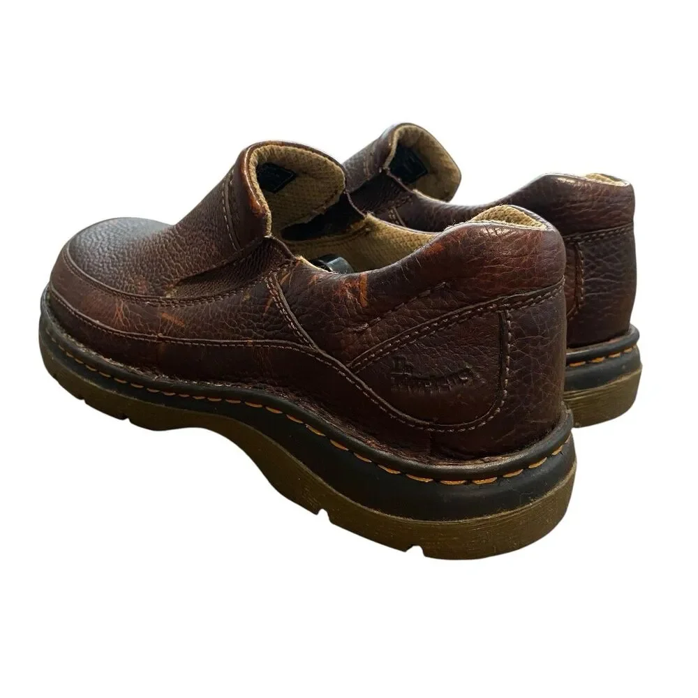 Dr. Martens 11198 Brown Pebbled Leather Slip On Loafers Shoes Doc Men's Size 9 - Picture 2 of 11